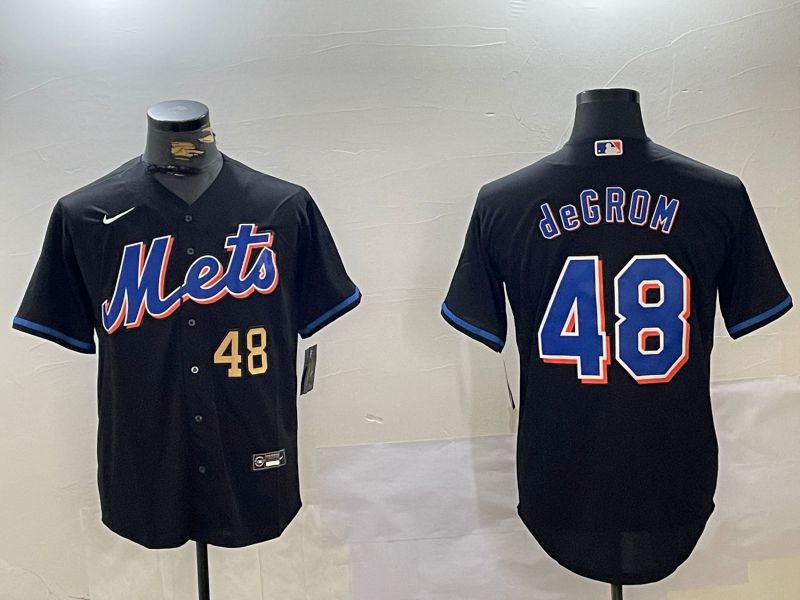 Men New York Mets #48 Degrom Black Game 2024 Nike MLB Jersey style 2->indianapolis colts->NFL Jersey